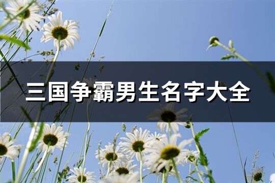 三国争霸男生名字大全(171个)