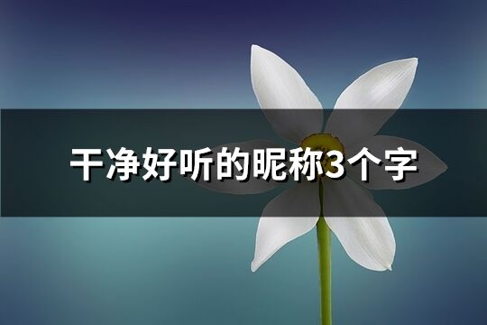 干净好听的昵称3个字(精选1360个)