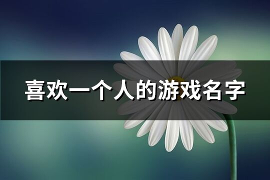 喜欢一个人的游戏名字(共152个)