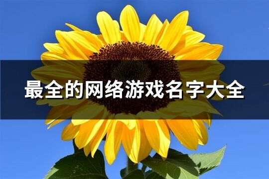 最全的网络游戏名字大全(优选1015个)