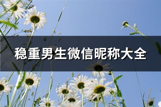 稳重男生微信昵称大全(1135个)