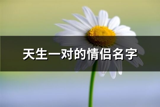 天生一对的情侣名字(90个)