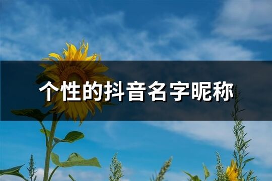 个性的抖音名字昵称(优选600个)