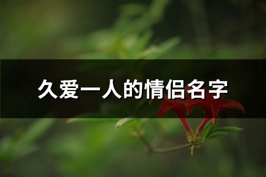 久爱一人的情侣名字(精选176个)