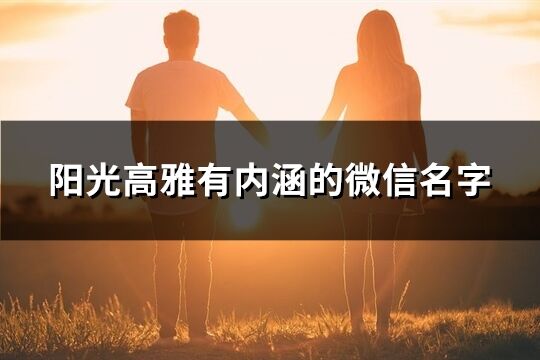 阳光高雅有内涵的微信名字(优选641个)