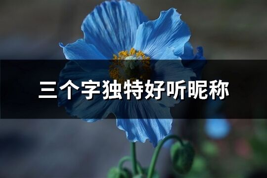 三个字独特好听昵称(精选1009个)