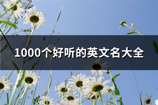 1000个好听的英文名大全(优选135个)