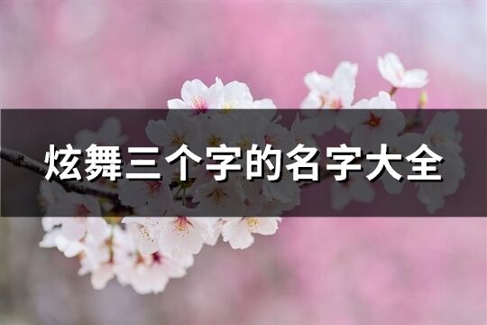 炫舞三个字的名字大全(共519个)