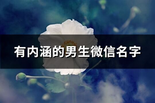 有内涵的男生微信名字(848个)