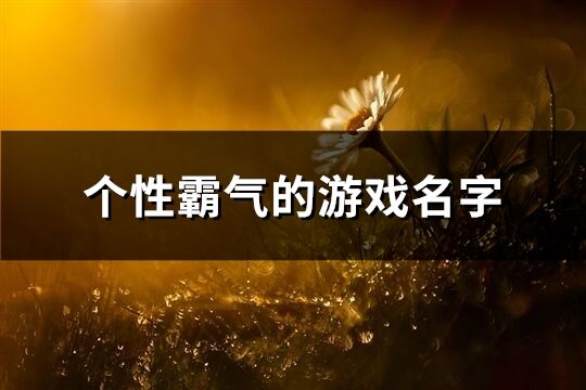 个性霸气的游戏名字(精选403个)