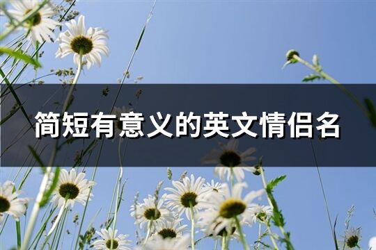 简短有意义的英文情侣名(精选97个)