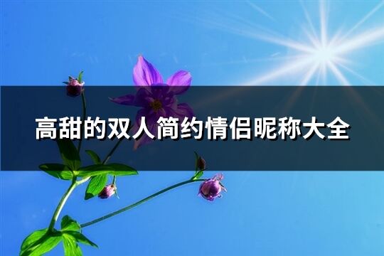 高甜的双人简约情侣昵称大全(精选276个)