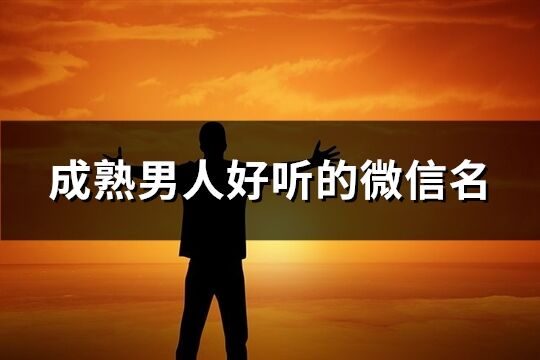 成熟男人好听的微信名(精选1030个)