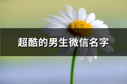 超酷的男生微信名字(423个)