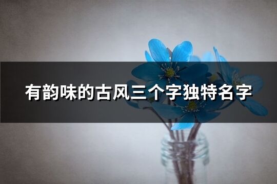 有韵味的古风三个字独特名字(优选150个)