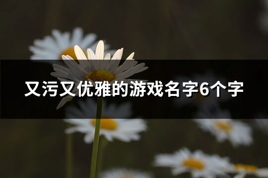 又污又优雅的游戏名字6个字(共493个)