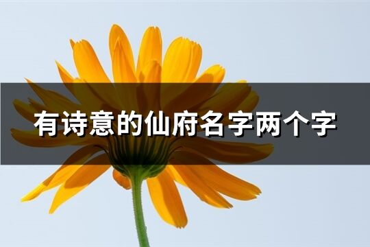 有诗意的仙府名字两个字(共39个)