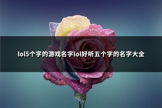 lol5个字的游戏名字lol好听五个字的名字大全(精选179个)