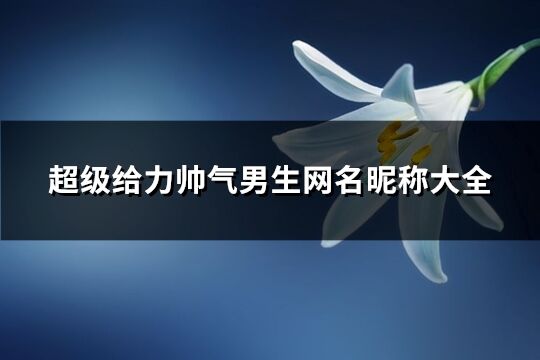 超级给力帅气男生网名昵称大全(精选469个)