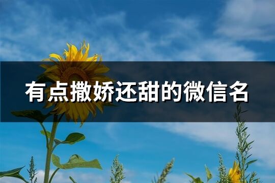 有点撒娇还甜的微信名(共363个)