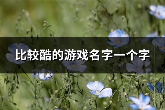 比较酷的游戏名字一个字(218个)