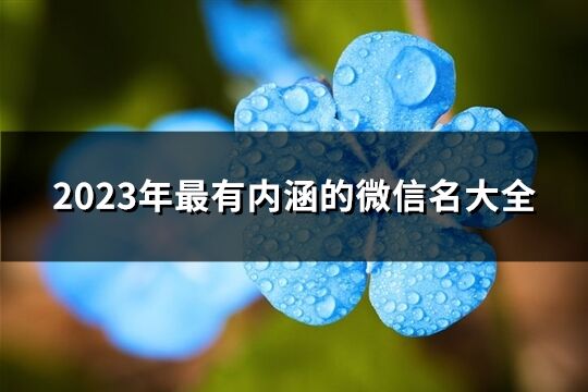 2023年最有内涵的微信名大全(精选2403个)