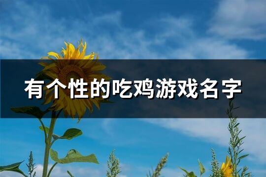 有个性的吃鸡游戏名字(341个)