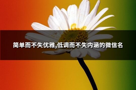 简单而不失优雅,低调而不失内涵的微信名(优选704个)