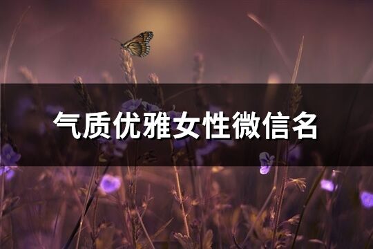 气质优雅女性微信名(784个)