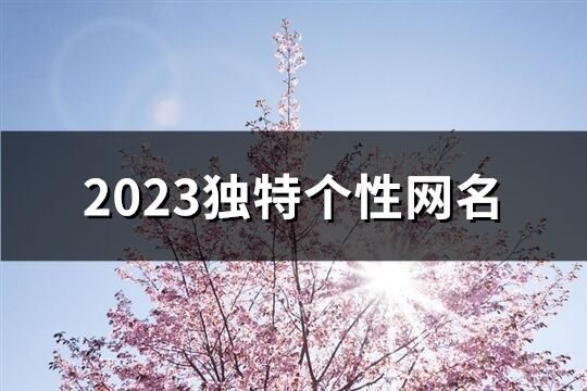 2023独特个性网名(共1135个)