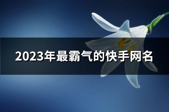 2023年最霸气的快手网名(优选206个)