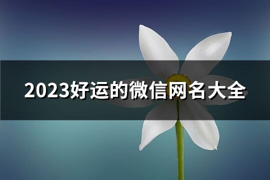 2023好运的微信网名大全(精选1248个)