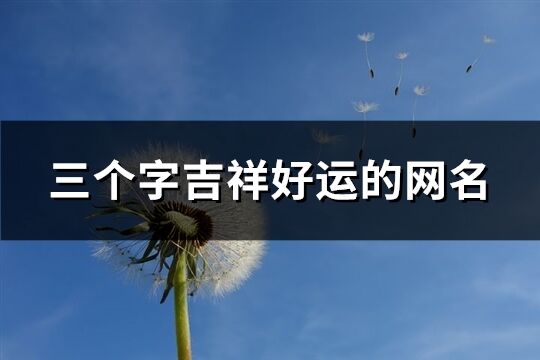 三个字吉祥好运的网名(216个)