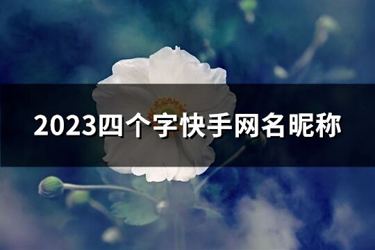 2023四个字快手网名昵称(834个)