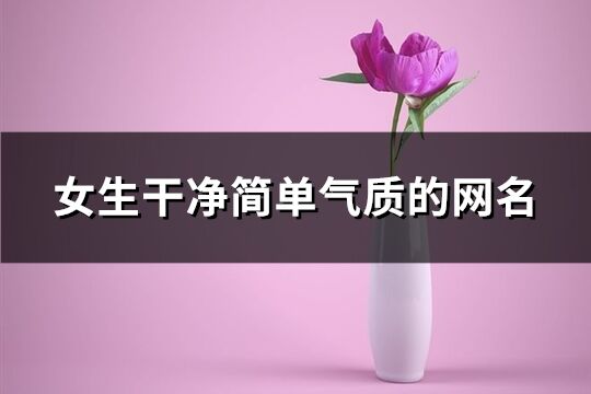 女生干净简单气质的网名(精选902个)