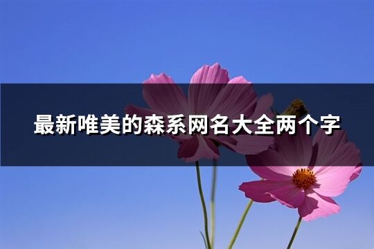 最新唯美的森系网名大全两个字(优选626个)