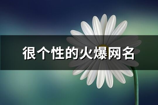 很个性的火爆网名(精选496个)