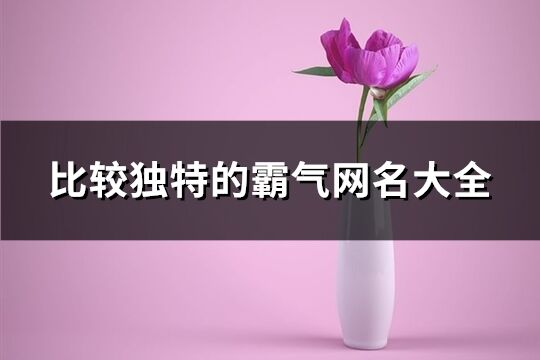 比较独特的霸气网名大全(优选434个)