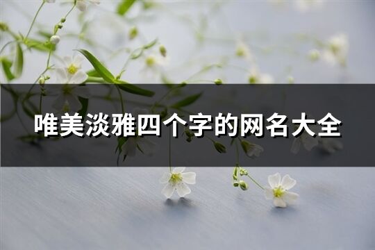 唯美淡雅四个字的网名大全(优选796个)