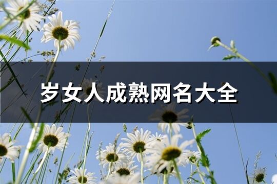 岁女人成熟网名大全(优选261个)