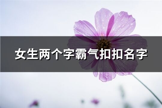 女生两个字霸气扣扣名字(精选319个)