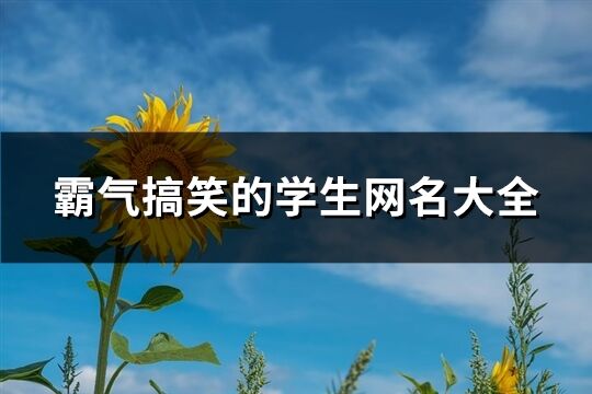 霸气搞笑的学生网名大全(精选157个)