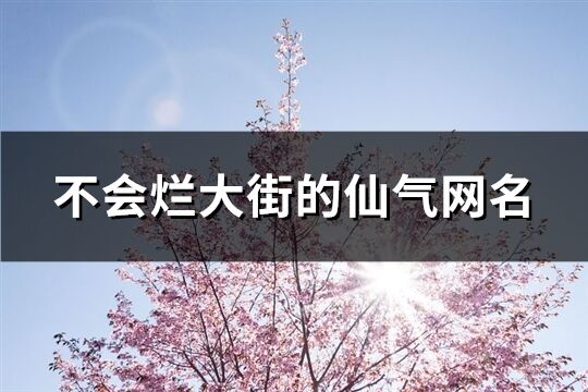 不会烂大街的仙气网名(共617个)