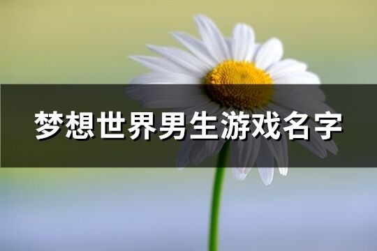 梦想世界男生游戏名字(优选102个)