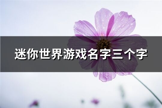 迷你世界游戏名字三个字(449个)