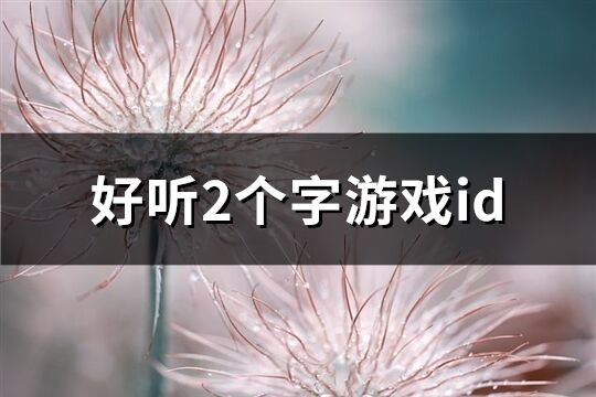 好听2个字游戏id(678个)