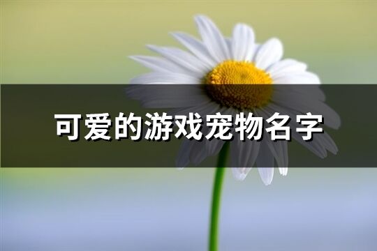 可爱的游戏宠物名字(优选168个)