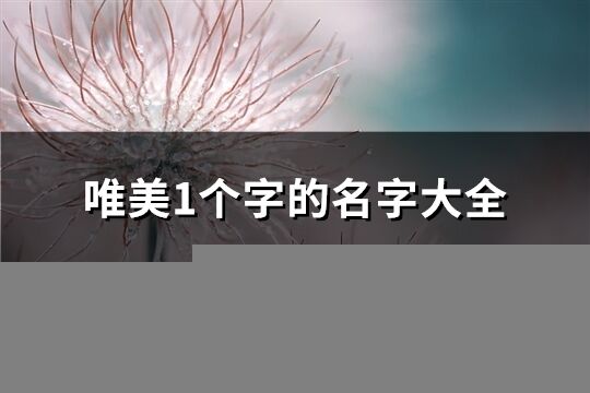 唯美1个字的名字大全(98个)