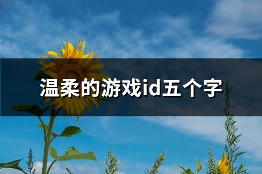 温柔的游戏id五个字(精选459个)