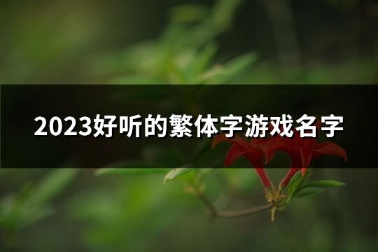 2023好听的繁体字游戏名字(优选534个)